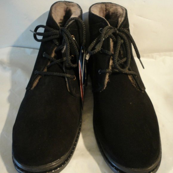 NIB Pajar Max Black Suede Sheepskin Lined Ankle Boots Men\'s 7 EE Extra Wide main image 7